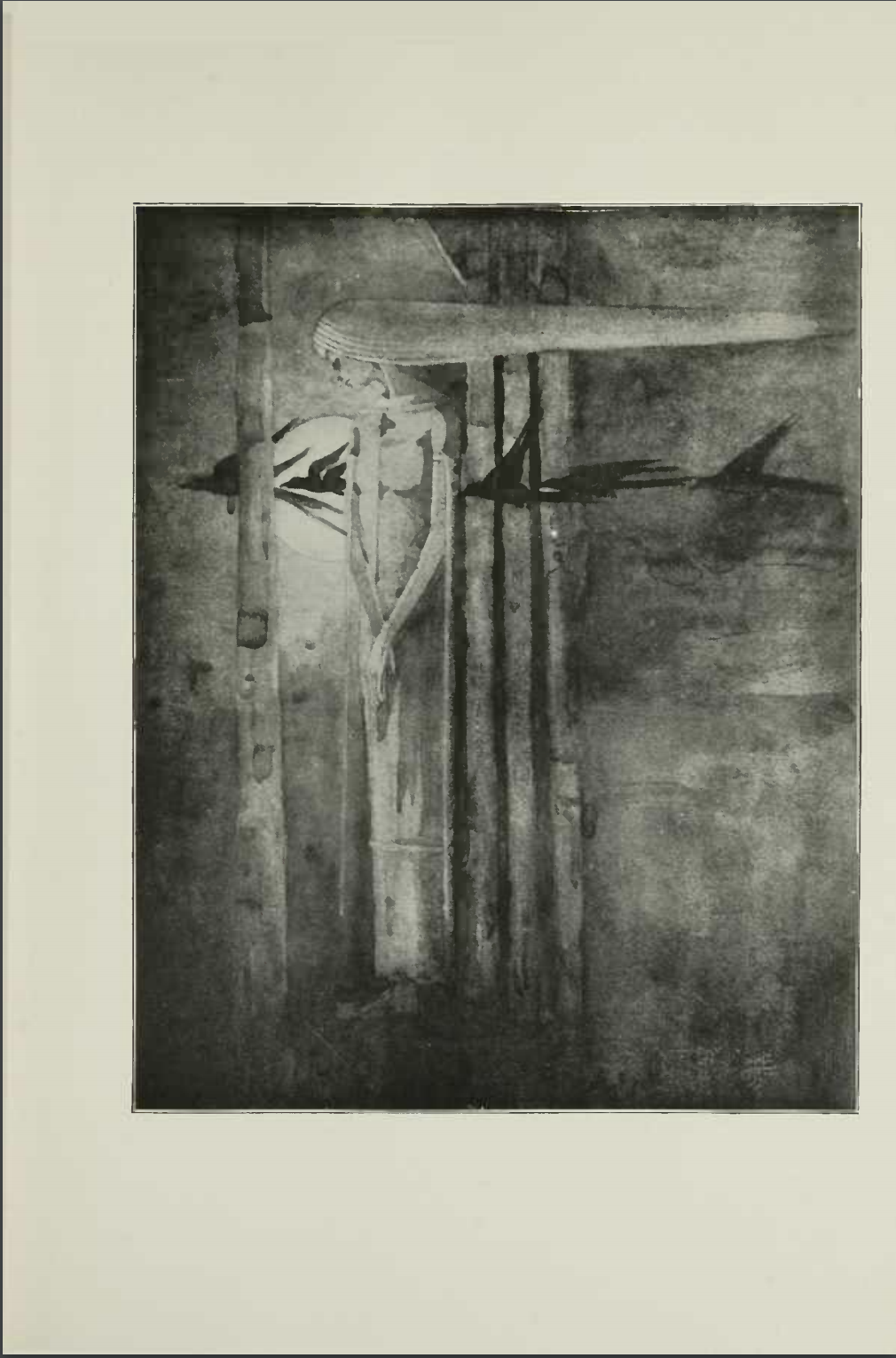Black and White Image of Frances Macdonald's "Ill Omen".