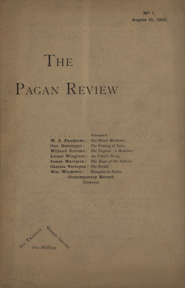 brown paper cover of the pagan review