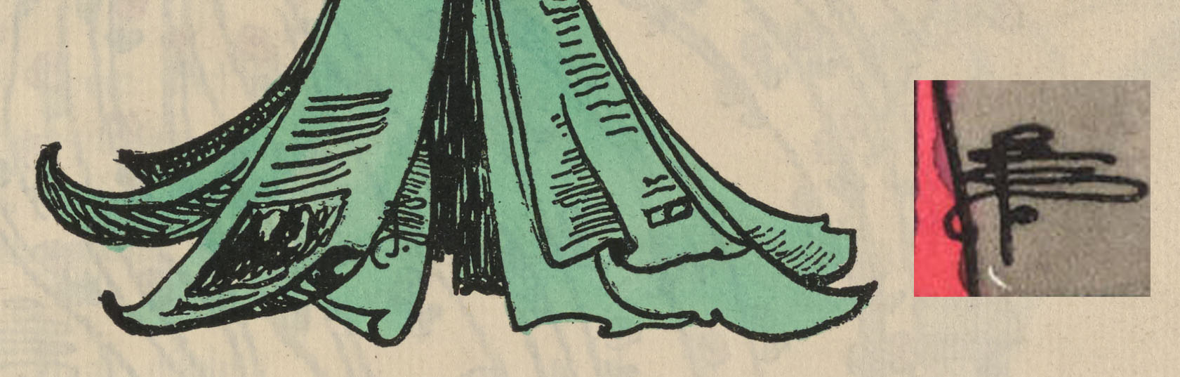 Enlarged detail of front cover design for The Green Sheaf, with sample monogram taken from fig. 2.                    